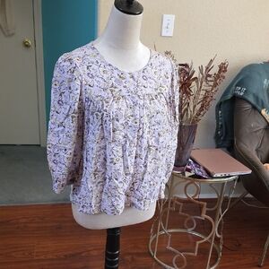 Levi's Light Purple Floral Peasant Blouse